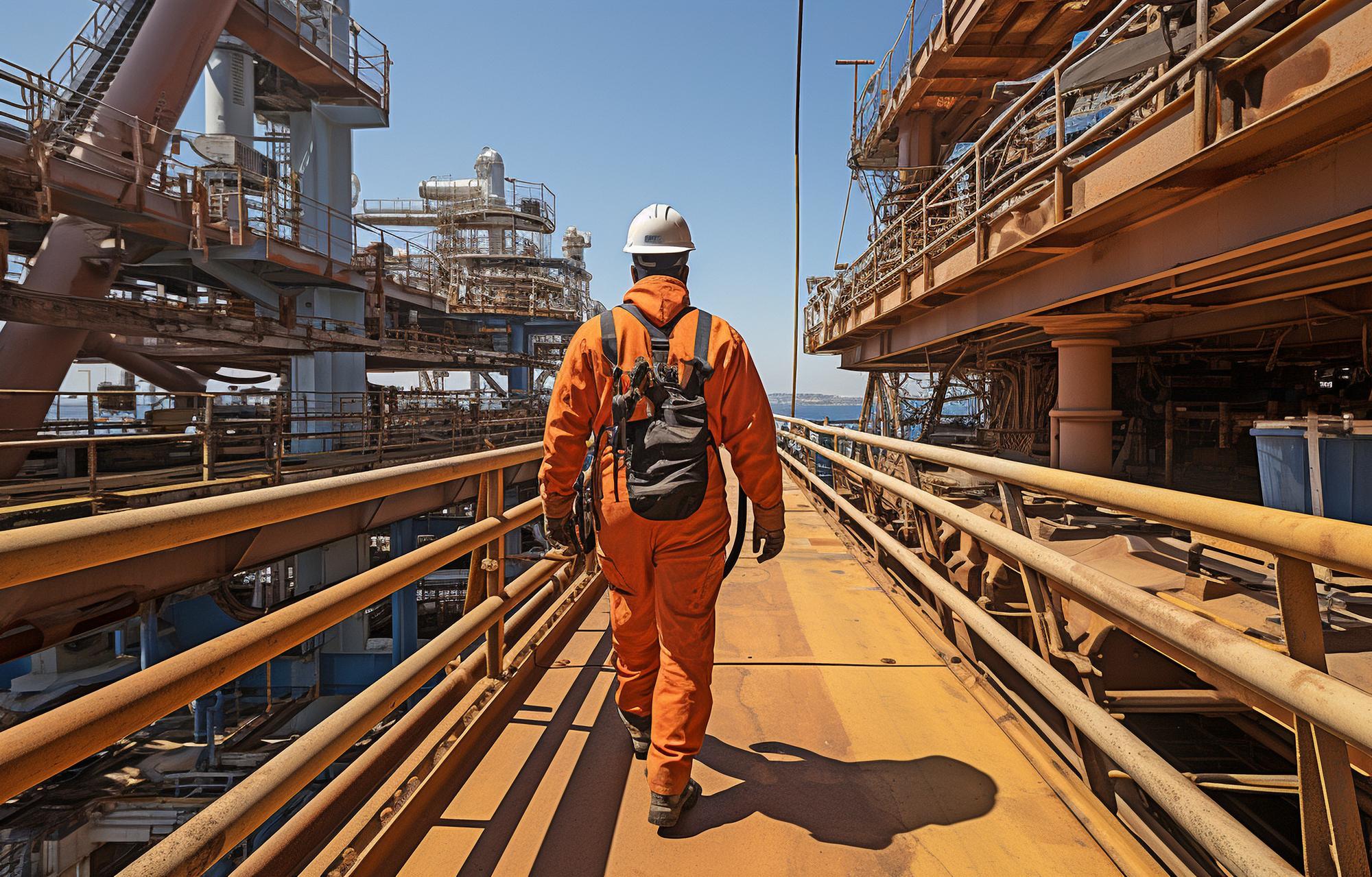 Rig accommodation and stairways on offshore platform